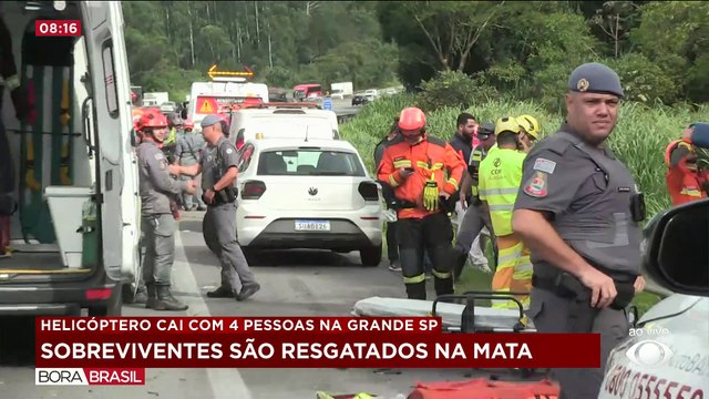 Helicóptero com 4 pessoas cai em Caieiras, na Grande São Paulo