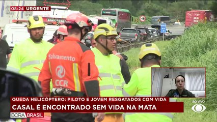 Piloto e criança passaram chuva e frio na mata após queda de helicóptero