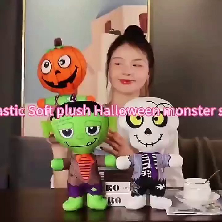Halloween series soft cute plush skeleton monster the green ghost pumpkin.