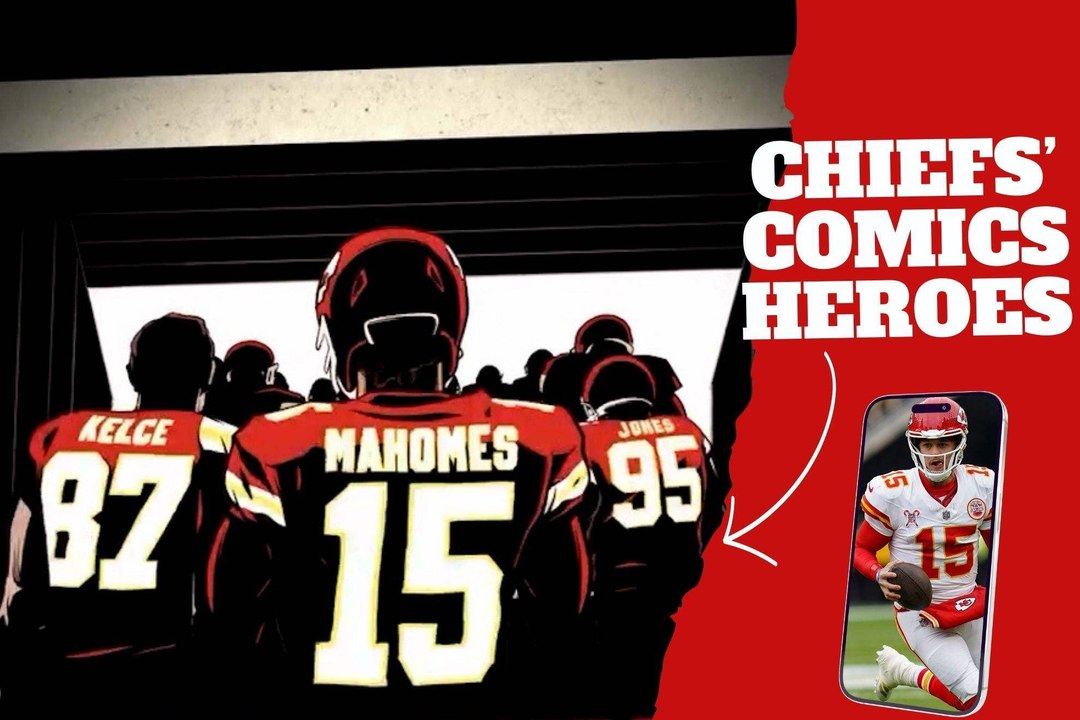 Patrick Mahomes and Kansas City Chiefs turn into comic superheroes before their playoff game against Texans