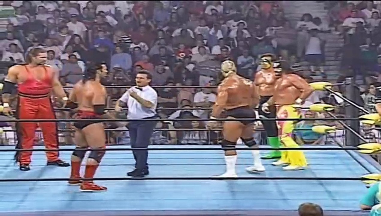 WCW Bash At The Beach 1996 - Sting, Lex Luger & Randy Savage vs Scott Hall, Kevin Nash & Hulk Hogan (6-man Tag Team Match)