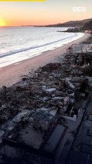 Los daños del incendio en Malibú, a vista de dron