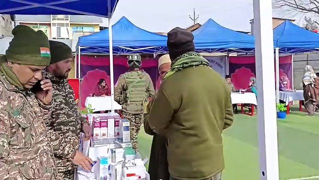 سی آر پی ایف 182 بٹالین کی جانب سے مفت طبی کیمپ کا انعقاد