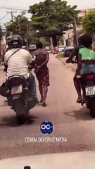 Suspeito de furtar cabos é amarrado e puxado por motociclistas na Zona Norte