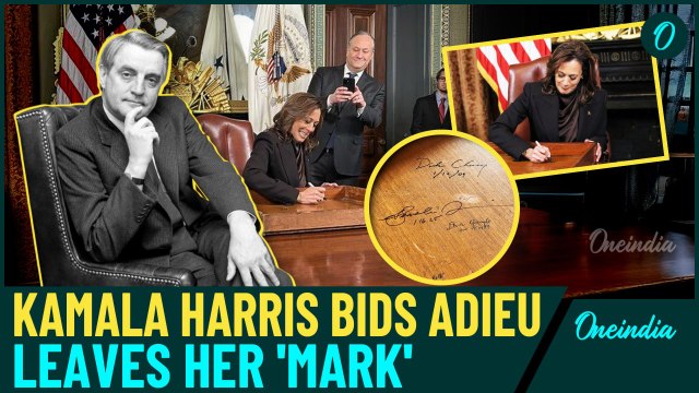 VIDEO: Kamala Harris' Emotional Farewell Ahead of Trump's Inauguration; Signs Ceremonial Desk Drawer