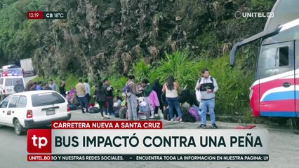 Un muerto y varios heridos luego del choque de un bus contra una peña en la ruta Cochabamba – Santa Cruz