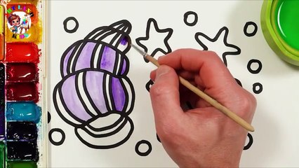 🌟 Beautiful Seashells and Starfish Drawing for Kids 🌊🎨