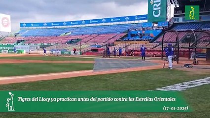 Tigres del Licey ya practican antes del partido contra las Estrellas Orientales