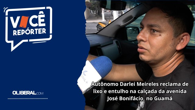 Autônomo Darlei Meireles reclama de lixo e entulho na calçada da avenida José Bonifácio, no Guamá-