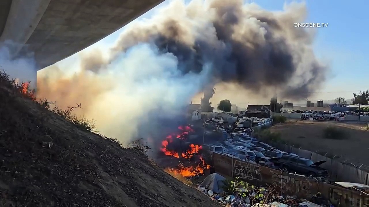 4th Alarm Vegetation Spreads to Auto Salvage Yard