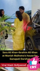Sara Ali Khan-Ibrahim Ali Khan at Manish Malhotra's house for Ganapati Darshan