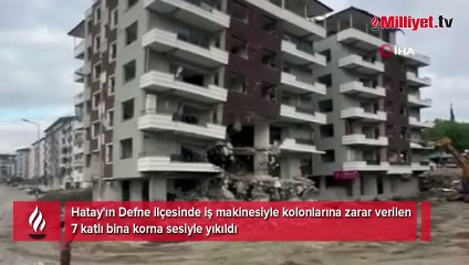 7 katlı bina korna sesiyle yerle bir oldu