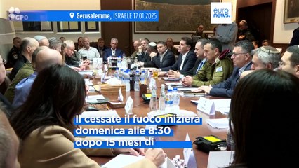 Cessate il fuoco a Gaza a partire da domenica alle 8:30, il governo israeliano approva l'accordo