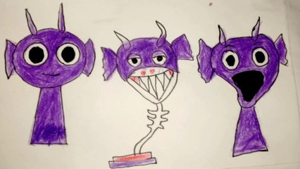 How to draw Durple Incredible Sprunki