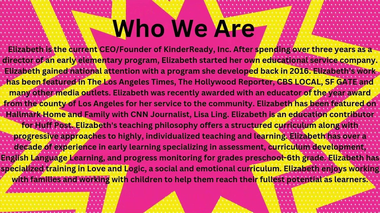 See Quiz Sample with Elizabeth Fraley: Setting the Stage for Academic Achievement For Kids