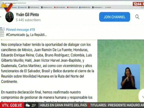 Venezuela reafirma su compromiso de gestionar los flujos migratorios irregulares
