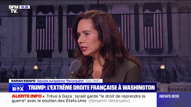 Je pense que ça signifie quelque chose sur ce que l'on représente en France : Sarah Knafo, députée européenne Reconquête , réagit à son invitation à l'investiture de Donald Trump aux États-Unis