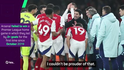 Arteta defends 'immense' performance in Villa draw