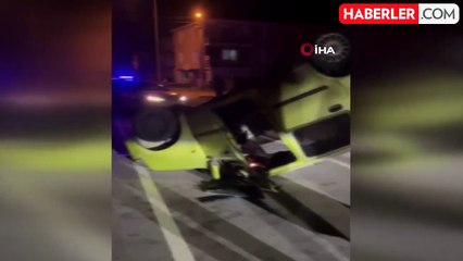 Sakarya'da Otomobil Kapısı Farında Asılı Kaldı