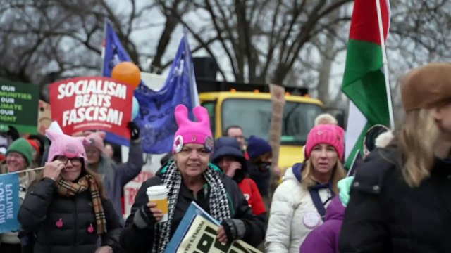 Thousands march against Donald Trump in the US before his second inauguration