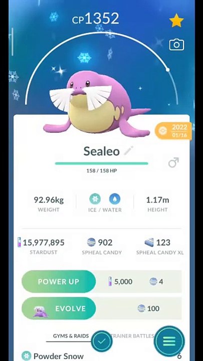 Pokémon GO-Evolving Shiny Sealeo