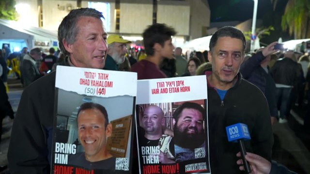 Families of Israeli hostages gather in Tel Aviv to prepare for ceasefire prisoner exchange