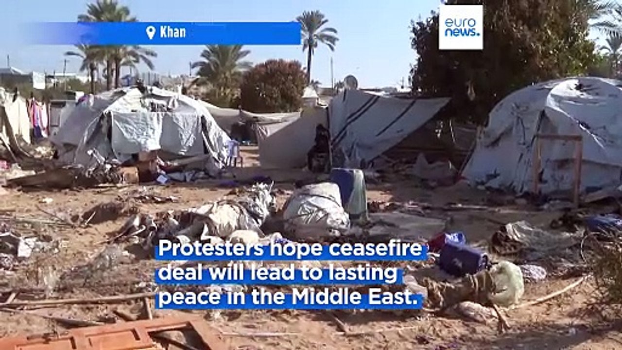 Pro-Palestine rallies take place in major European capitals ahead of Gaza ceasefire