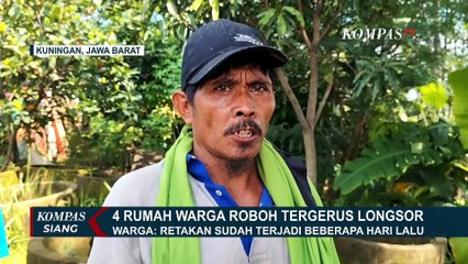 Detik-Detik Rumah Warga Roboh Usai Tergerus Longsor di Kabupaten Kuningan