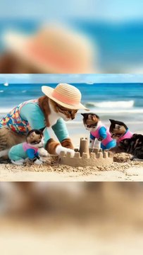 Cute Cats at the Beach - Funny Cats Doing Human Things