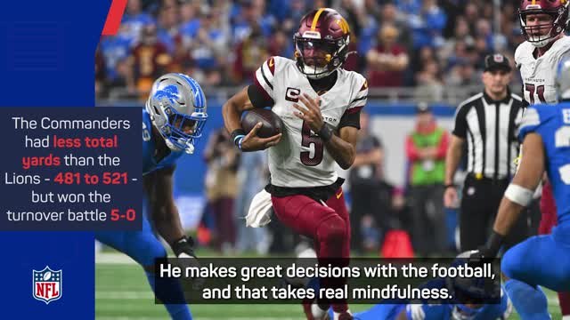 Quinn praises 'rare competitor' Daniels as Commanders stun Lions