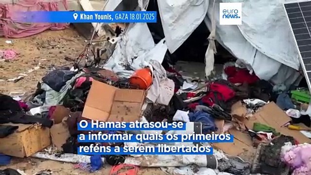 Hamas entrega lista com os primeiros três reféns a serem libertados. Cessar-Fogo entra em vigor