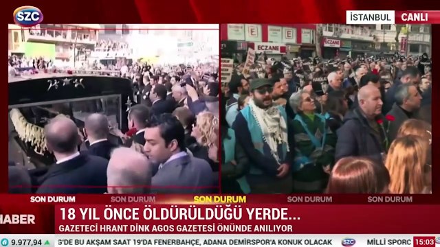 Gazeteci Hrant Dink Agos gazetesi önünde anıldı