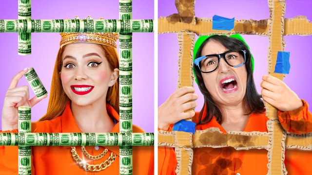 NOUVEAU 123 GO! CHALLENGE Riche vs Pauvre Extrême Relooking de Prison 💄 Astuces de Survie Beauté