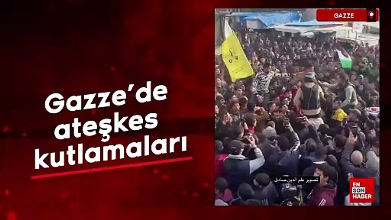 Gazze'de ateşkes kutlamaları
