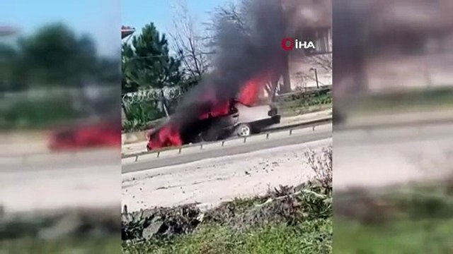 Arnavutköy'de korku dolu anlar: Seyir halinde alev alev yandı!