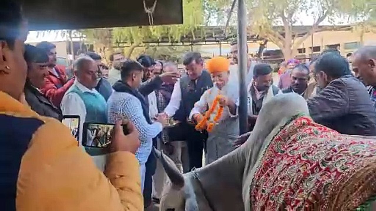 भाजपा संगठन ने घंटी मनोरथ व गो सेवा कर मनाया विधायक भाटी का जन्मदिन