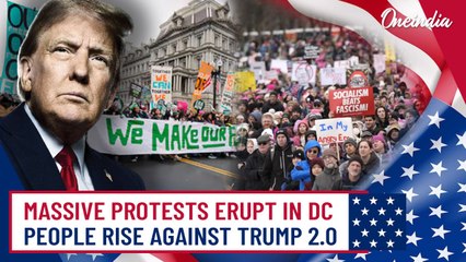 'Stand Up, Fight Back' - Women Protest Outside U.S Capitol to Halt Trump's Presidential Inauguration