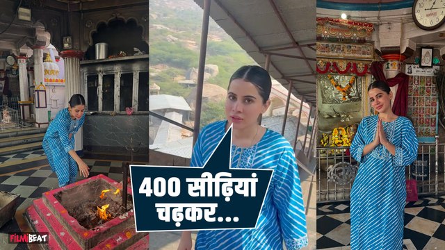 Urfi Javed पर चढ़ा महादेव का रंग, Indian Look में पहुंची शिव मंदिर, Photos Viral!