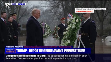 États-Unis: Donald Trump dépose une gerbe au cimetière d'Arlington en Virginie, à la veille de son investiture