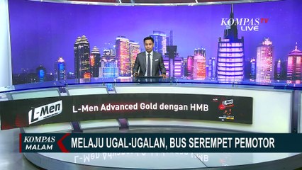 Detik-Detik Bus yang Melaju Ugal-Ugalan Serempet Pemotor Hingga Terjatuh