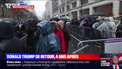"On a attendu plus de six heures": les soutiens de Donald Trump font la queue dans le froid pour assister au dernier meeting de Donald Trump, avant son investiture