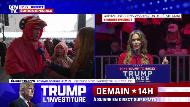 On a entendu que c'était fermé, que c'était plein : ces Américains ont dû quitter la file pour rentrer dans la Capital One Arena pour le dernier meeting de Donald Trump