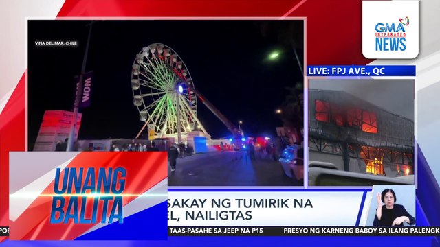 Mahigit 35 sakay ng tumirik na ferris wheel, nailigtas | Unang Balita