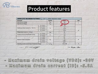 DMG3407SSN-7-VB is a SOT23 package P-Channel field effect MOS tube