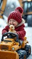Baby Driving Construction Vehicles  🚛 Excavator, Bulldozer #viral #fyp #trendingnow