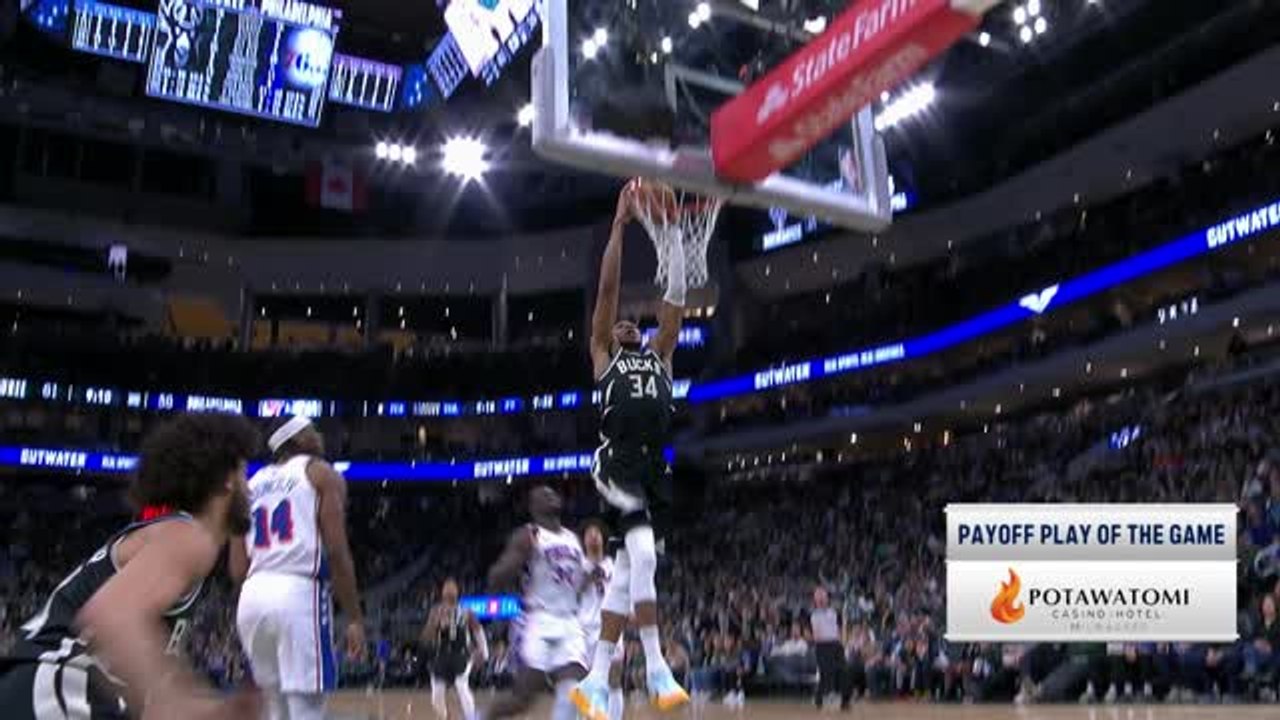 Giannis caps off slick Bucks counter with dunk