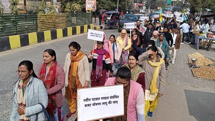 टवार संघ की ओर से 9 सूत्री मांगों को लेकर मोती डूंगरी से मिनी सचिवालय तक निकाली गई रैली