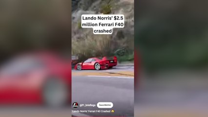 El Ferrari F40 de Lando Norris acaba estrellado contra el guardarraíl