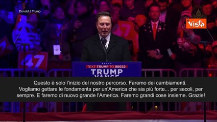 Elon Musk sul palco di Trump: Getteremo fondamenta per un'America pi? forte per secoli