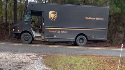 UPS driver gives viewers a look at truck after a turkey busted the windshield out
